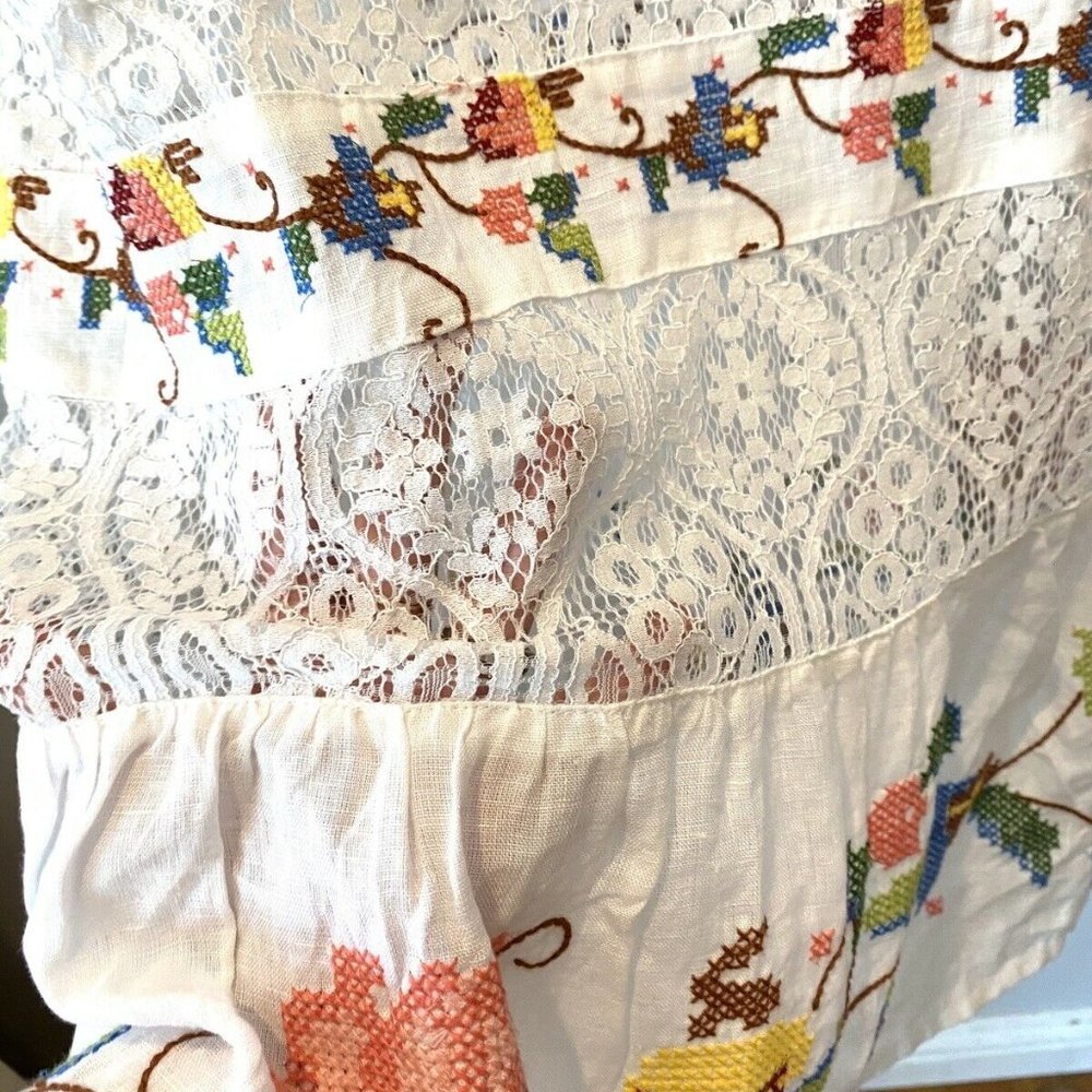 Anthropologie Farm Rio White Linen Floral Maxi NWT - Picture 4 of 10